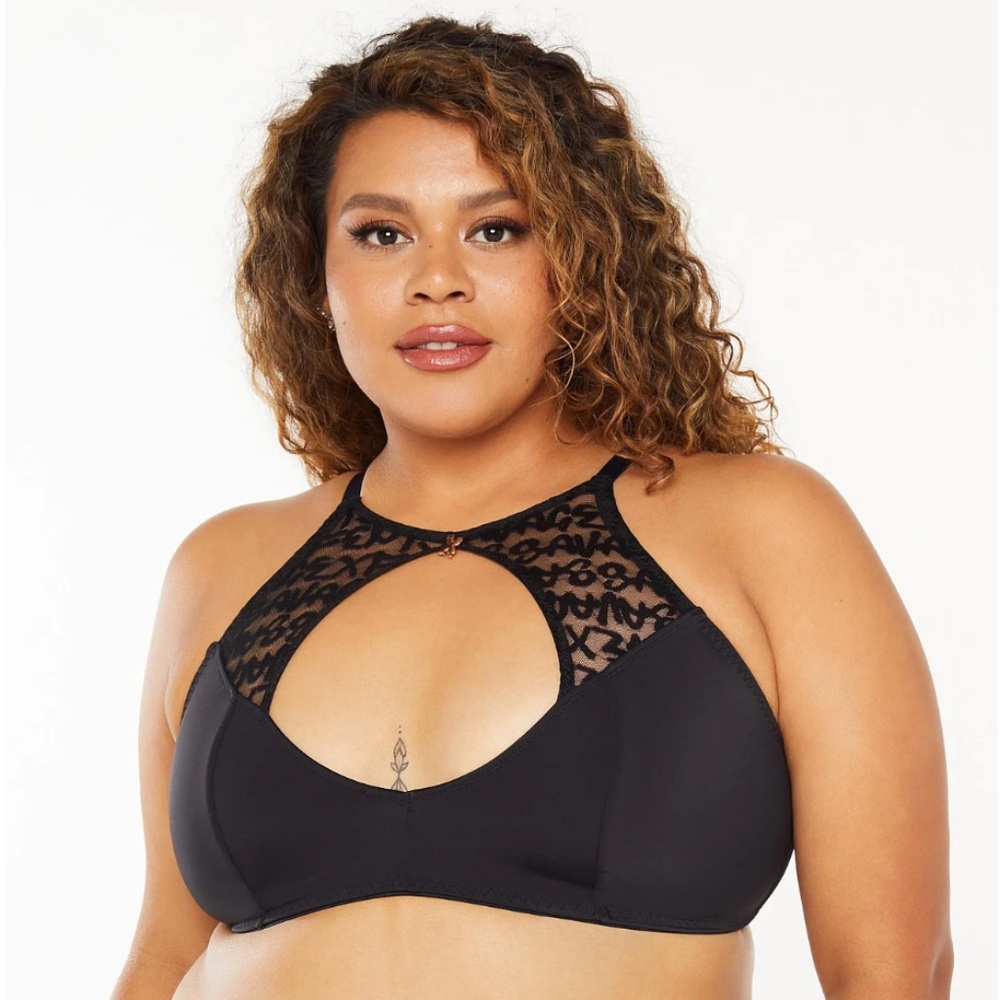 Savage x Fenty 3X High Neck Keyhole Stretch Lace Bralette